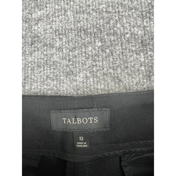 Talbots Silk Blend Dress Pants Women's 12 Curvy Pull On Cropped High Rise - Picture 2 of 11